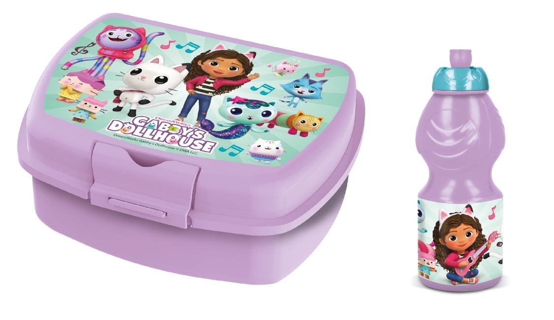 Stor - Lunchbox & Sports Drinking Bottle - Gabby's Dollhouse