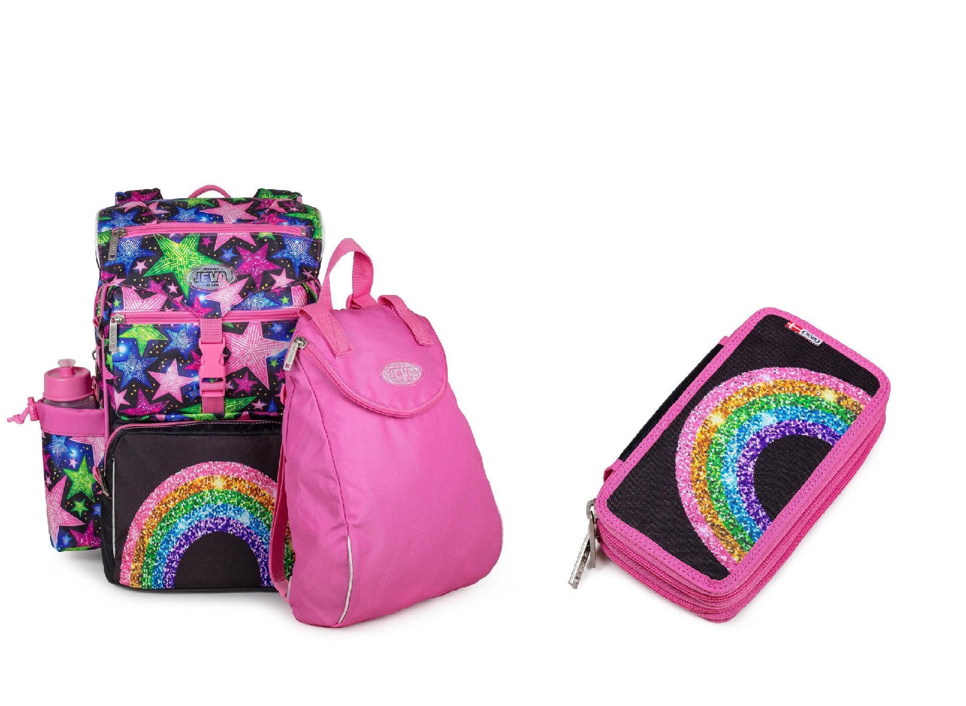 JEVA - Backpack set 2 pcs - Rainbow Glitter - Leker