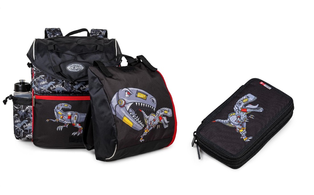 JEVA - Backpack set 3 pcs - Dinosaur Robot