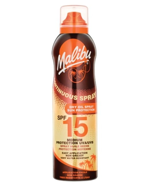 Malibu - Continuous Dry Oil Sun Spray SPF 15 175 ml - Sonnencreme