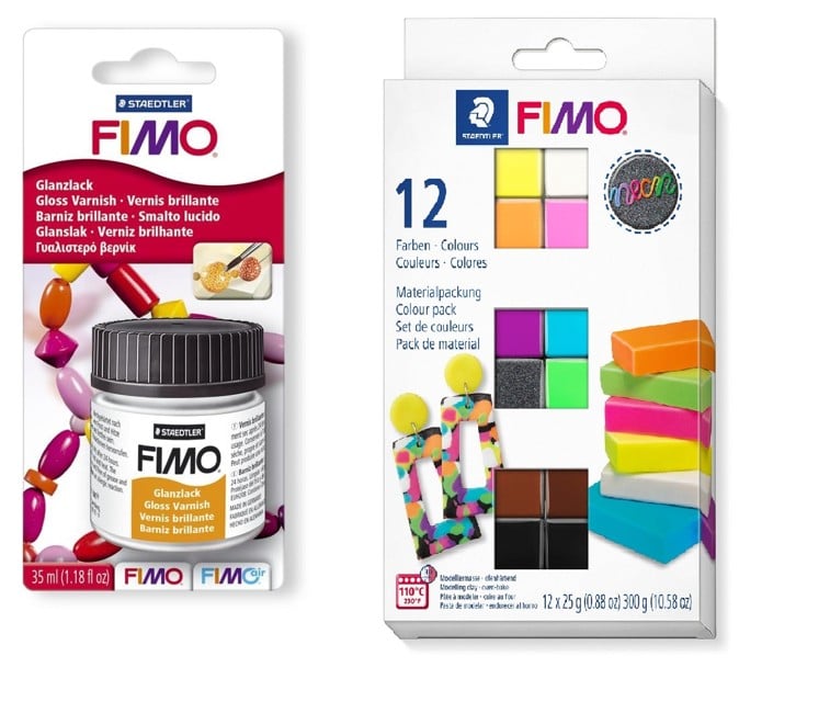 FIMO - Acces Gloss Lacquer 35ml &   Effect Set Neon