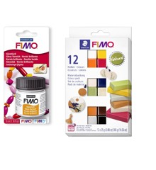 FIMO - Acces Gloss Lacquer 35ml &  Soft Set 12x25g Nature