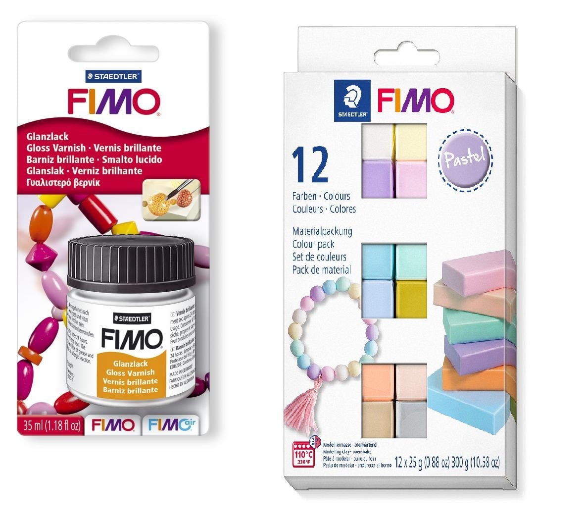 FIMO - Acces Gloss Lak 35ml & Soft Set 12x25g Pastel