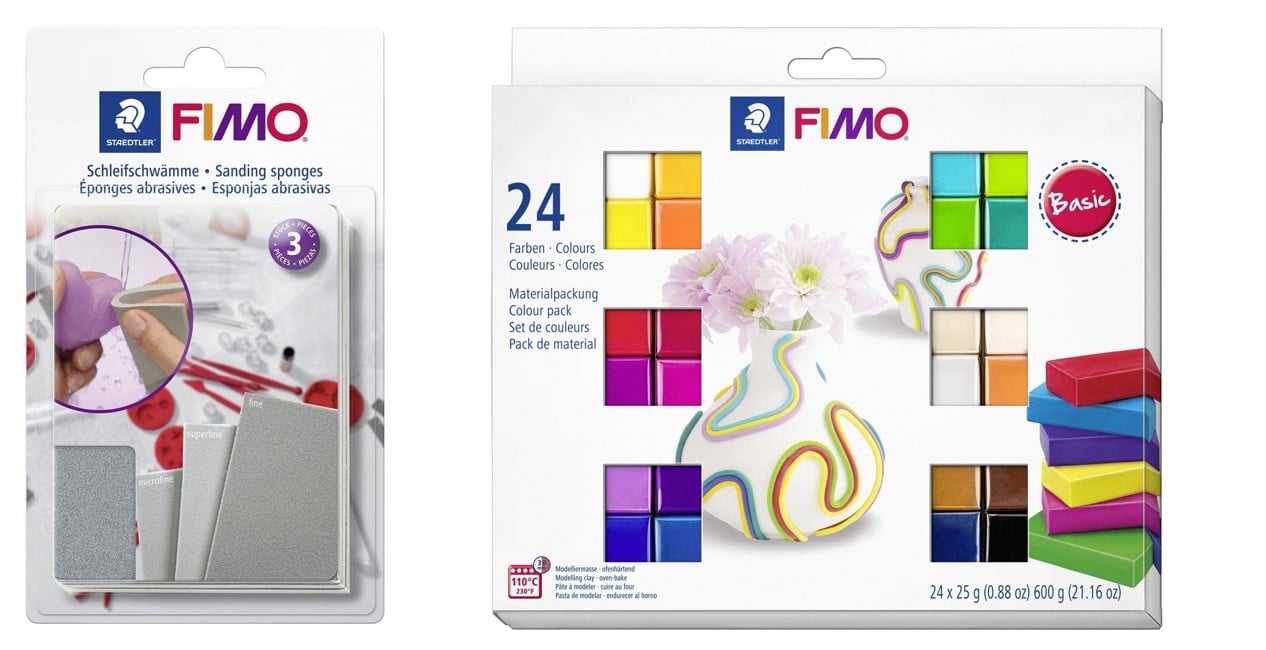 FIMO - Slibe- og polersæt & Soft Set 24x25g Basic