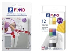 FIMO - Sanding and polishing set & Effect 12 Colours