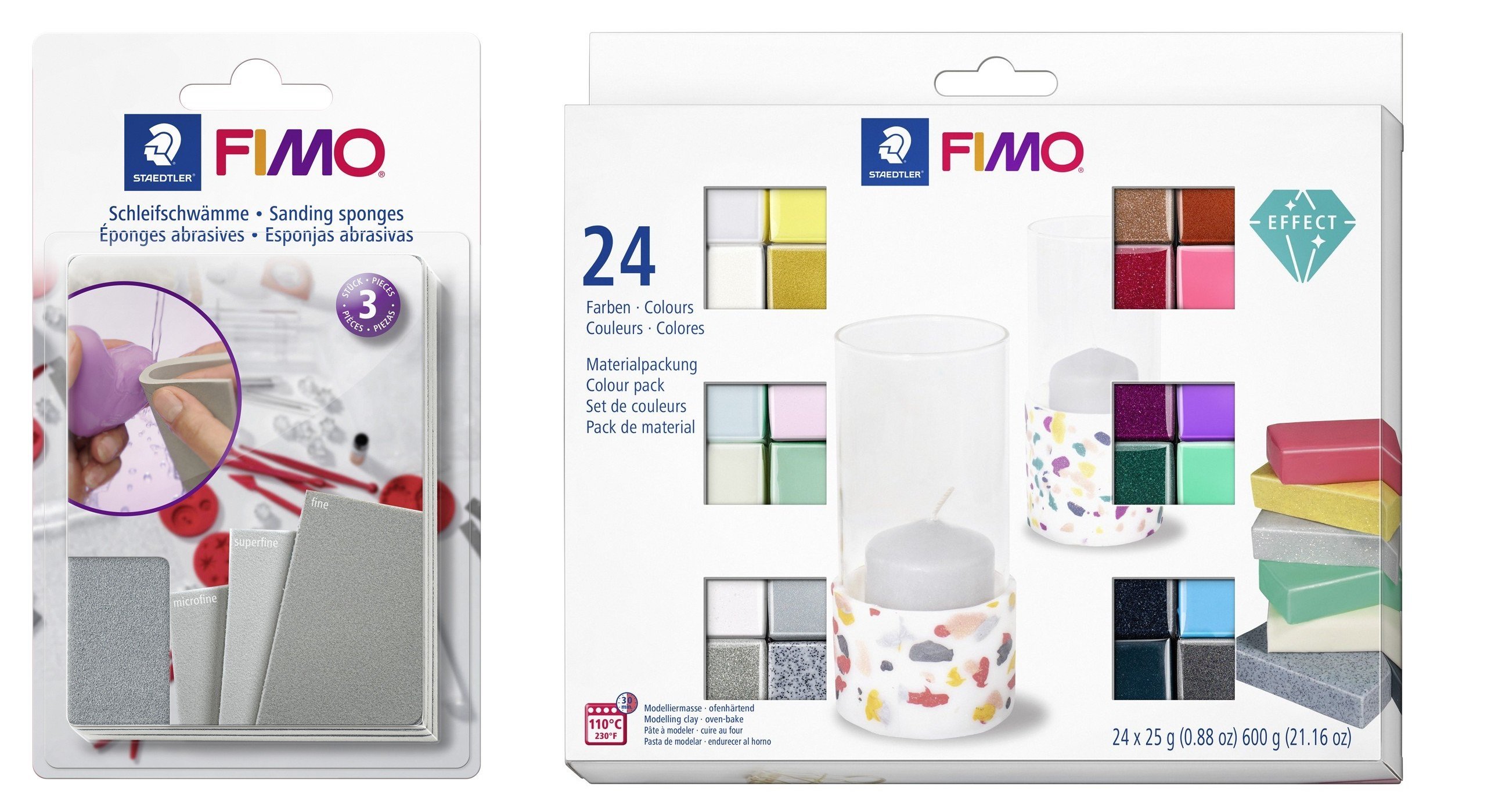 FIMO - Sanding and polishing set&Effect Set 24 Colors - Leker