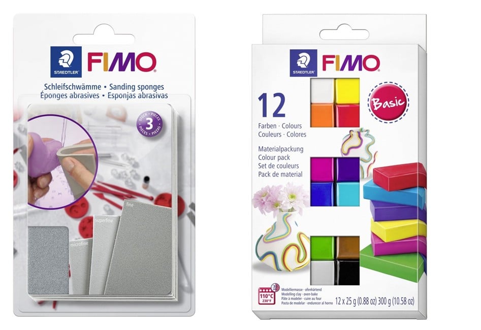 FIMO - Slibe- og polersæt & Soft Set 12x25g Basic