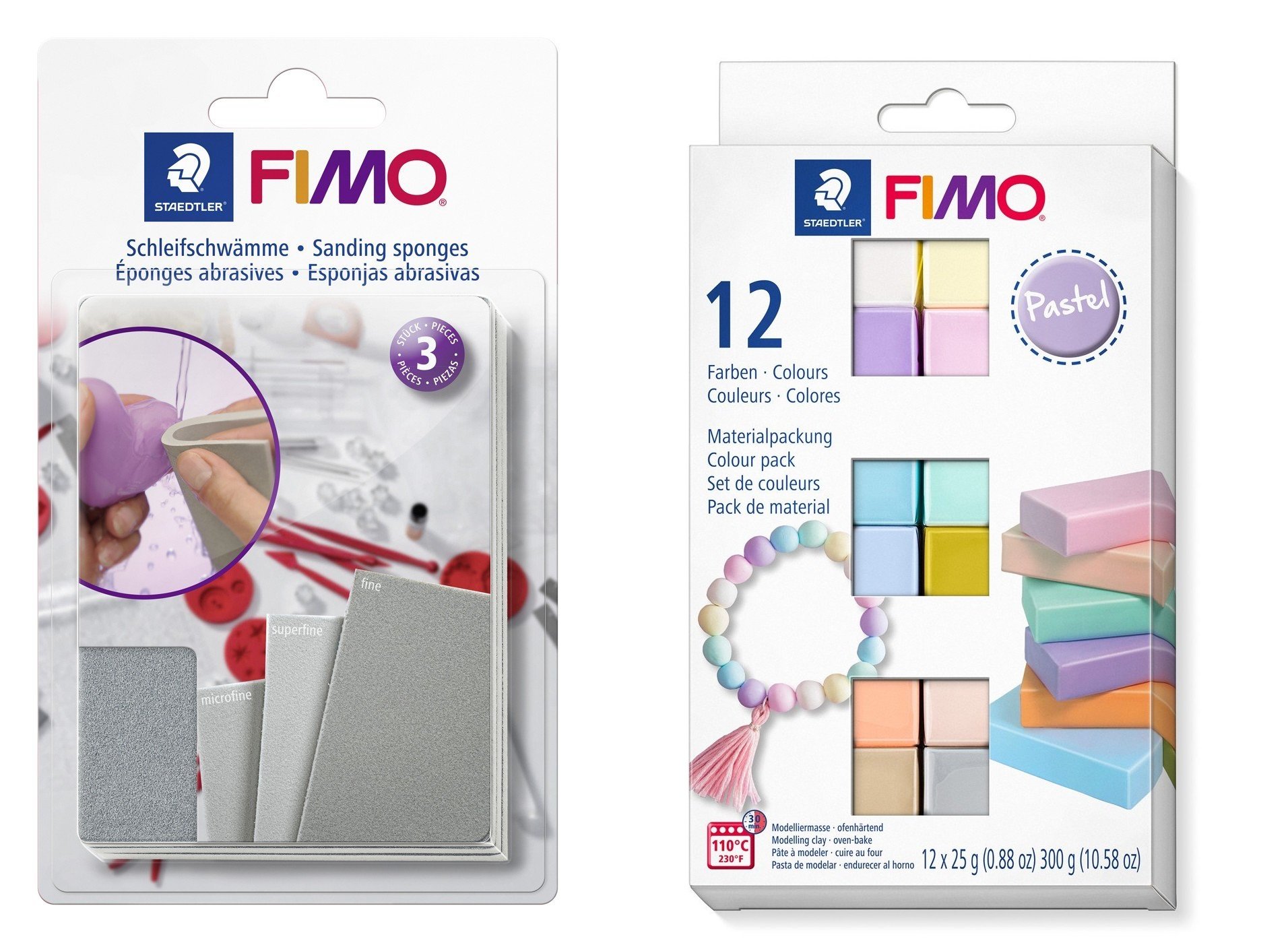 FIMO - Sanding and polishing set&Soft Set 12x25g Pastel - Leker