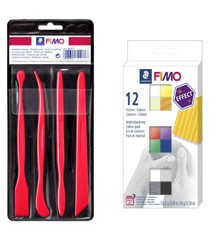 FIMO - Modeling knife set 4 pcs &   Effect 12 Colours