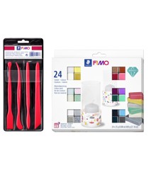FIMO - Modeling knife set 4 pcs & Effect Set 24 Colors