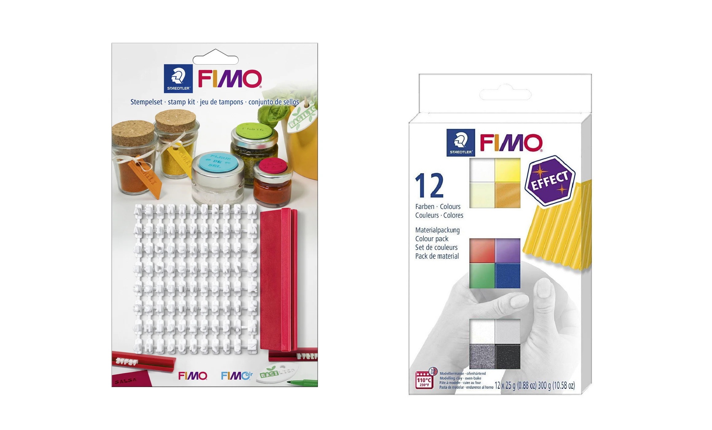 FIMO - Stempelsæt & effekt 12 farver