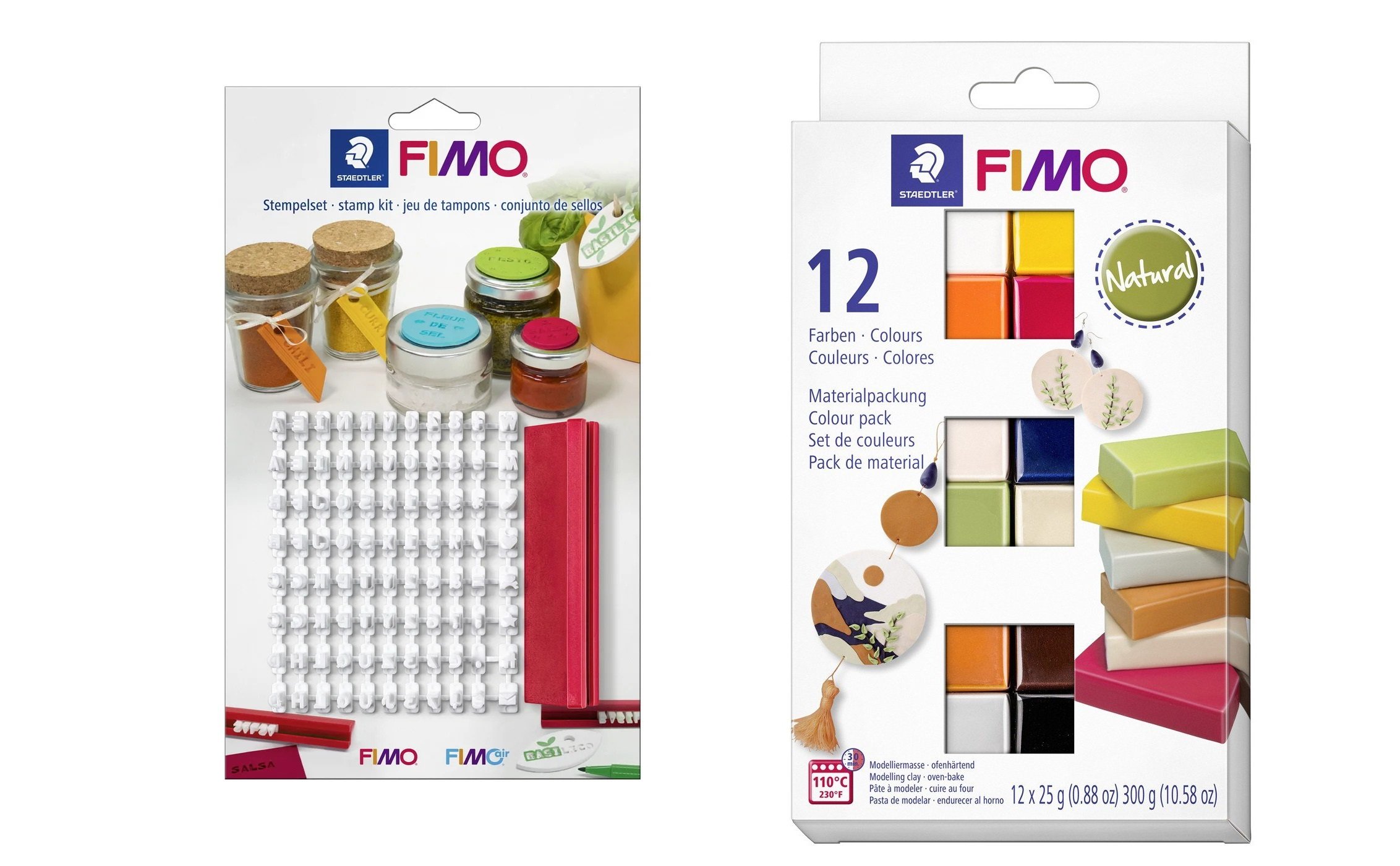 FIMO - Stamp set&Soft Set 12x25g Nature - Leker
