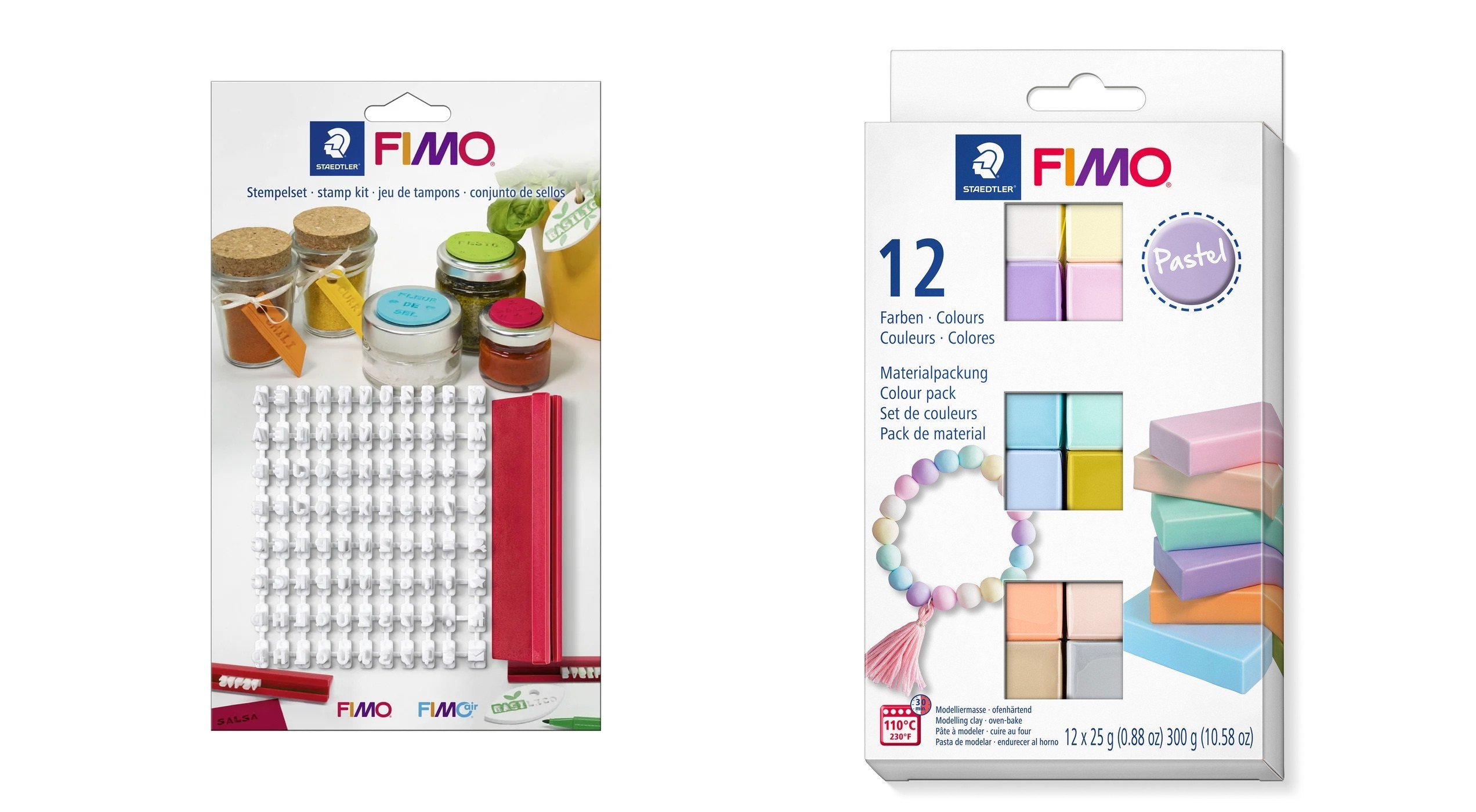 FIMO - Stamp set&Soft Set 12x25g Pastel - Leker