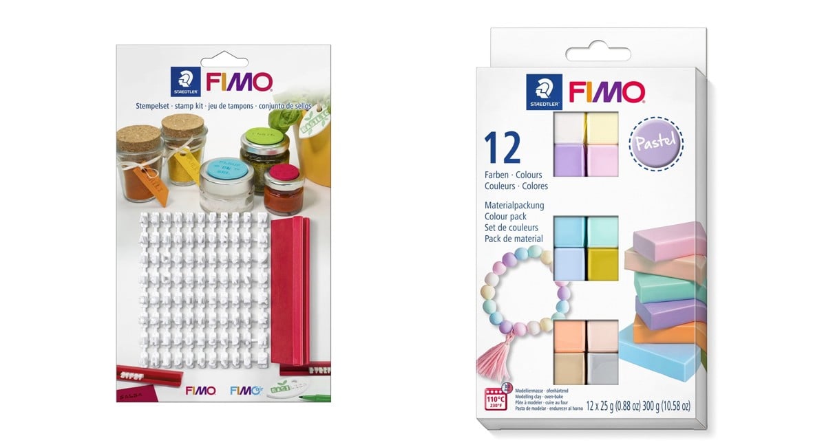 FIMO - Stempelsæt & Soft Set 12x25g Pastel