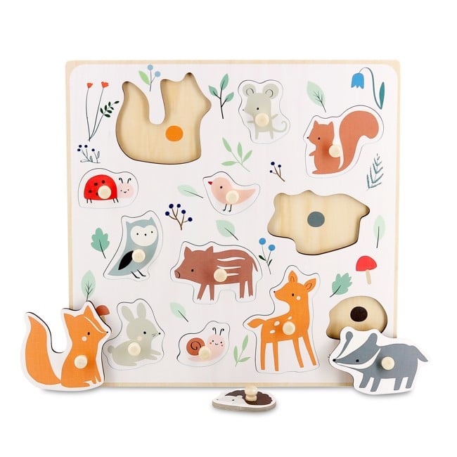 Vilac - Peg Puzzle 12 pcs - Forest animals by Sarah Betz - (7100)