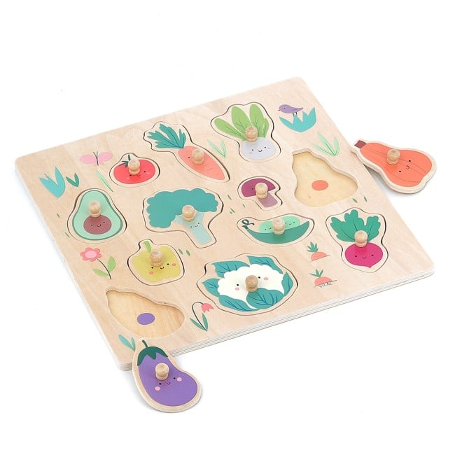 Vilac - Peg Puzzle 12 pcs - Vegetables by Sarah Betz - (7101)