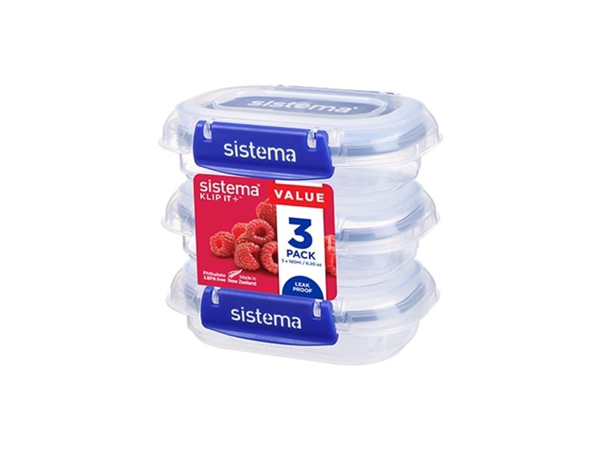 Sistema - Rectangle Klip It Plus 3Pack 180ml