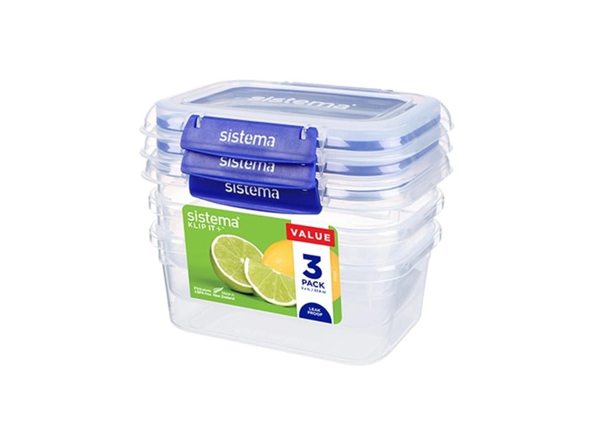 Sistema - Rectangle Klip It Plus 3Pack 1L