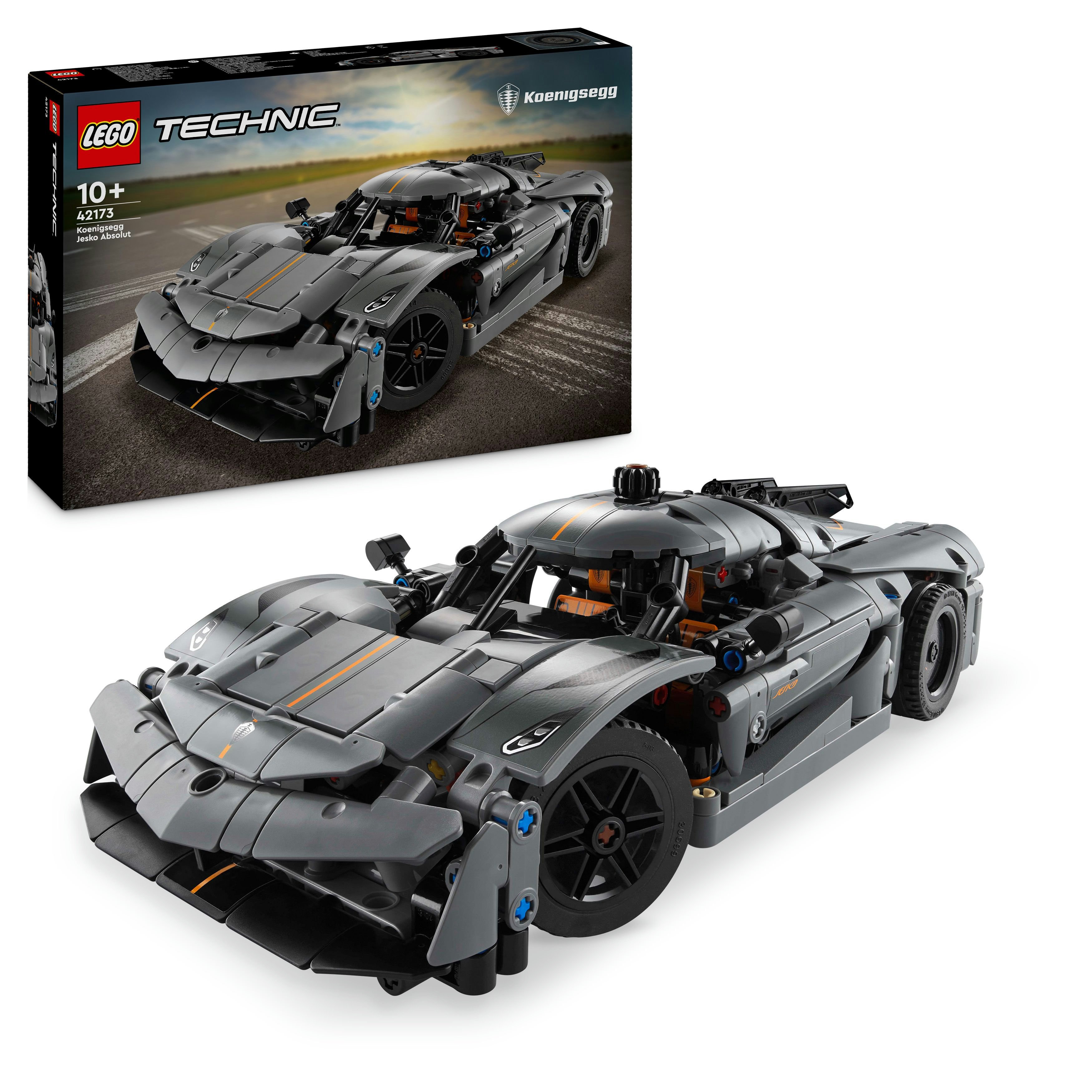 LEGO Technic 42173 Koenigsegg Jesko Absolut-hyperbil i grått -  Byggesett - Plast
