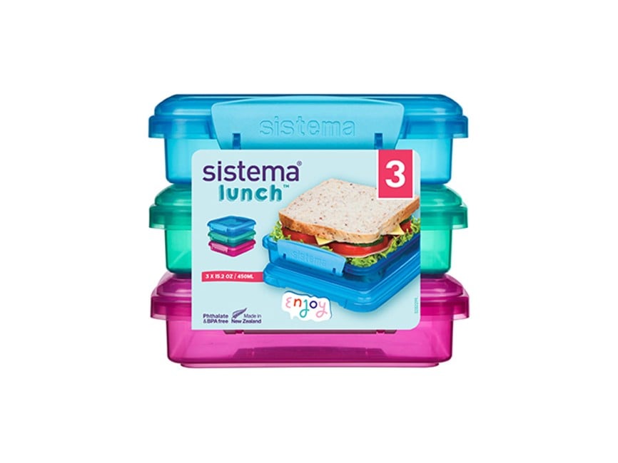 Sistema - Pack 450ml Sandwich Box 3 Pack