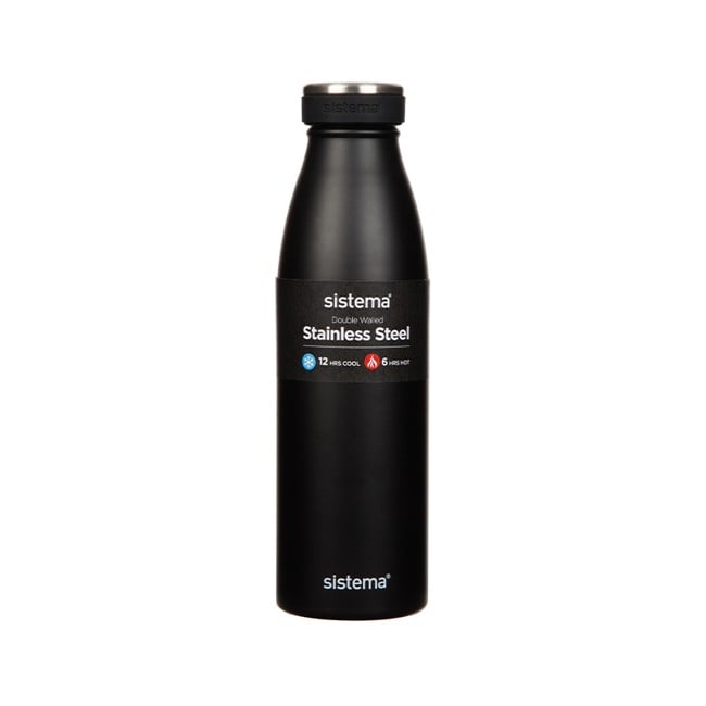 Sistema - 500ml Stainless Steel Bottle Black