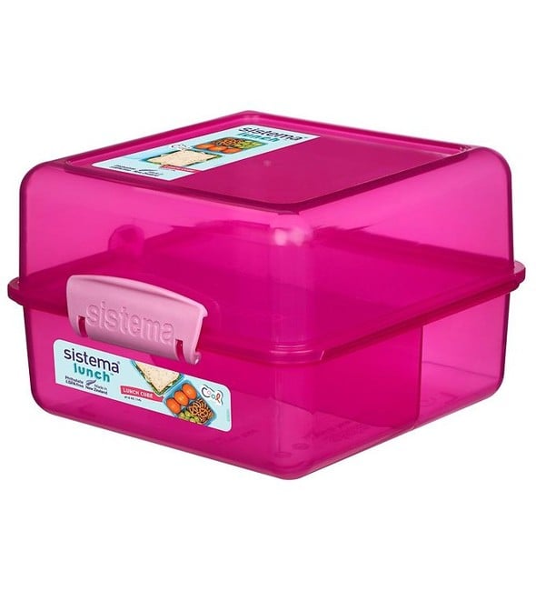 Sistema - Lunch Cube Madkasse 1,4L Pink