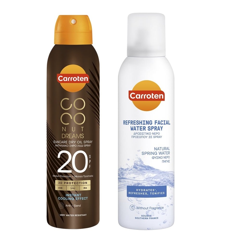 Carroten - Suncare Dry Oil SPF 20 150 ml + Carroten - Facial Water Cool Spray 150 ml - Skjønnhet