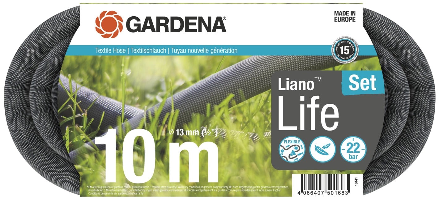 Gardena - LIANO LIFE 10 MTR SÆT - 13 mm (1/2"), 10 m