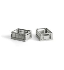 HAY - Set of 2 Colour Crate Mini - Light Grey