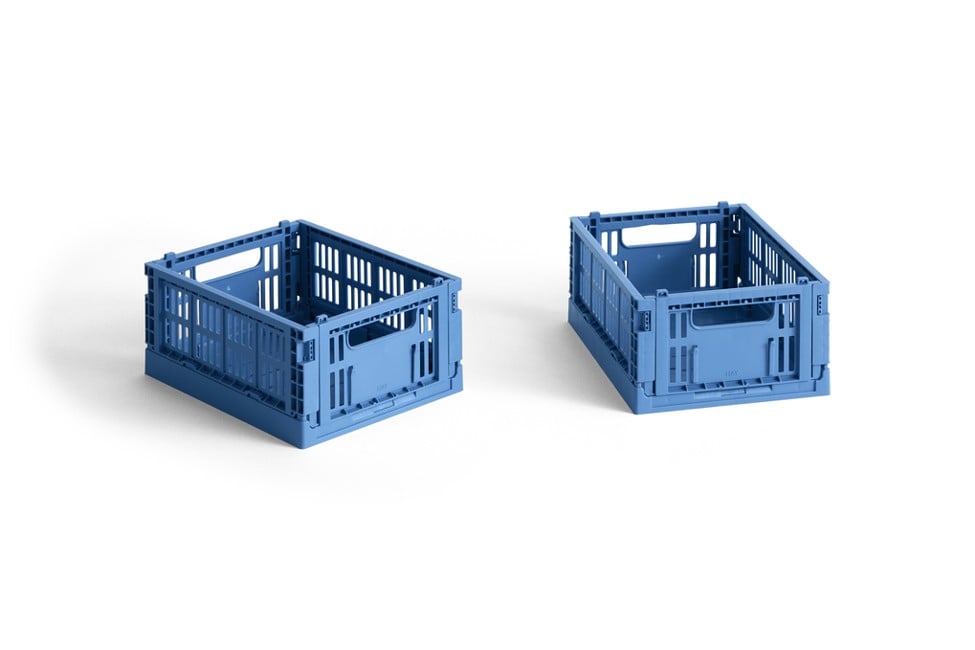 HAY - Set of 2 Colour Crate Mini - Electric Blue