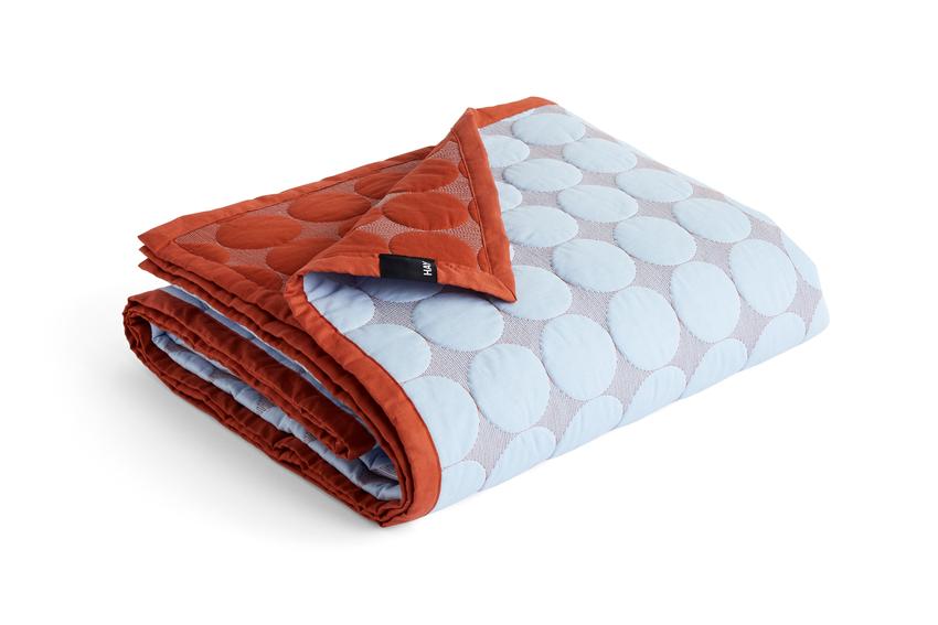 HAY - Mega Dot (Organic) Sengeteppe 195x245 Light Blue