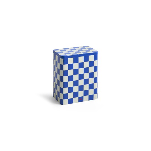 HAY - Tin Container Stor H20 cm - Blå & Offwhite