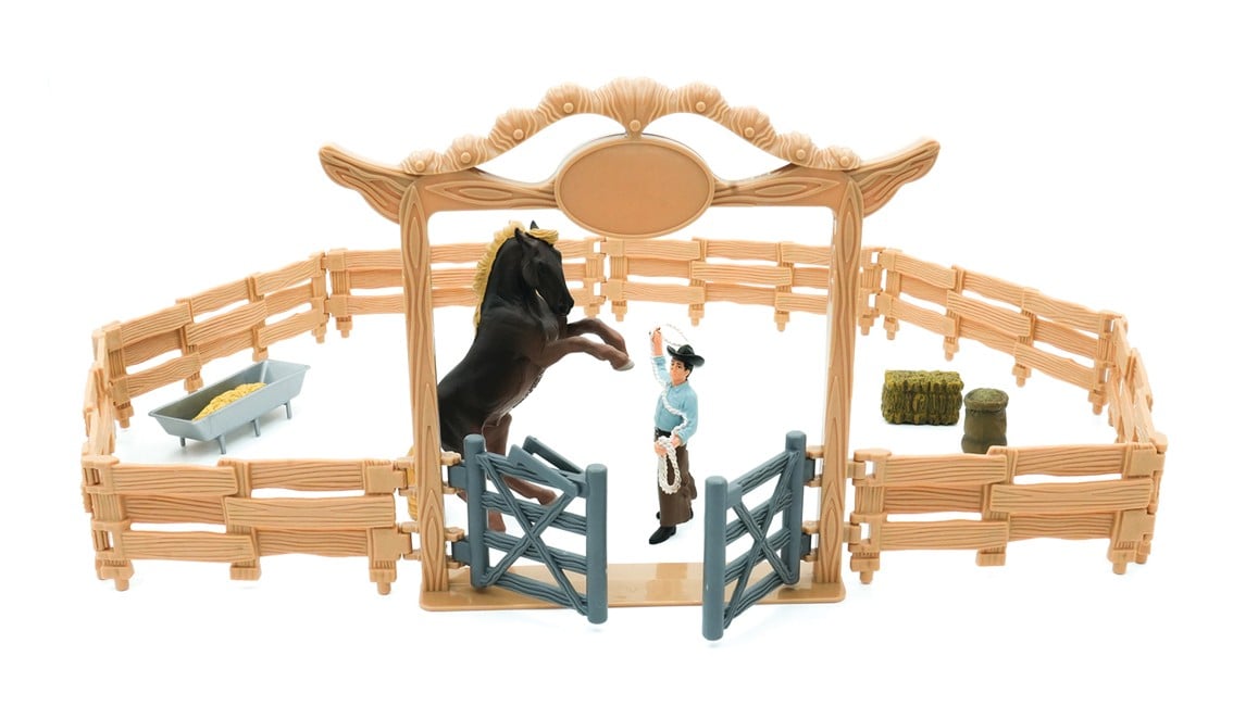 Mojo - Western animal enclosure with cowboy - Farm life, 14 pieces (MJ-380064)