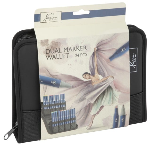 Nassau - Marker wallet with 24 round dual markers (AR0148/GE)
