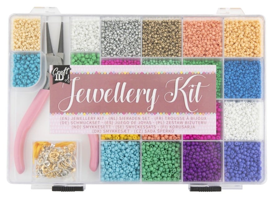 Craft ID - Seed bead jewellery making kit, 20 colours beads (CR1400/GE)