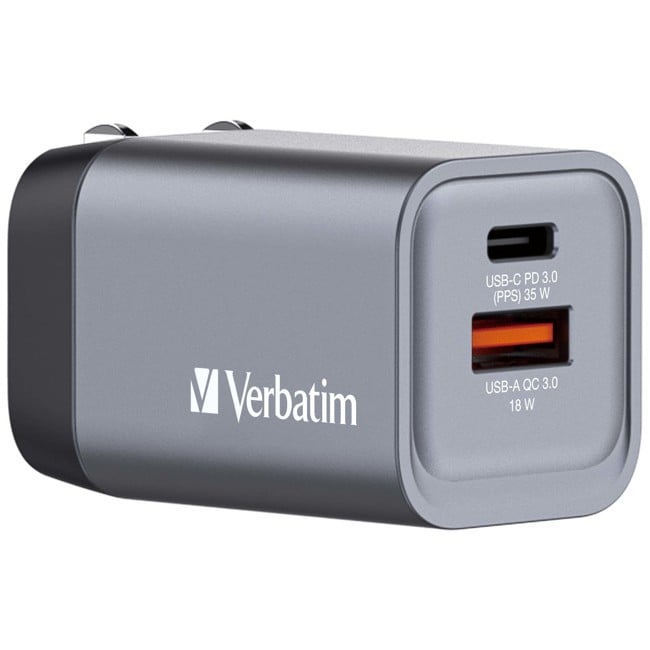 Verbatim - GNC-35 GaN Ladegerät 2 Port 35W USB-A/USB-C