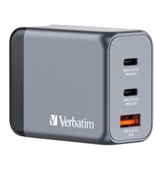 Verbatim - GNC-65 GaN Charger 3 Port 65W USB-A/USB-C
