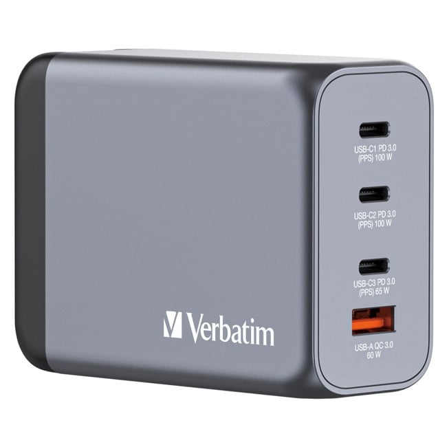 Verbatim - GNC-200 GaN-Ladegerät 4 Port 200W USB-A/USB-C