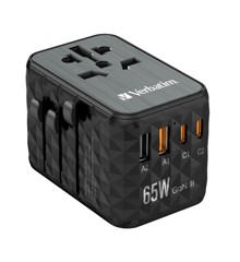 Verbatim - GaN III Universal Travel Adapter UTA-05 PD65W QC 4+