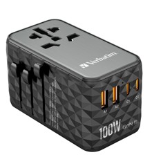 Verbatim - GaN III Universal Travel Adapter UTA-06 PD100W QC 4+