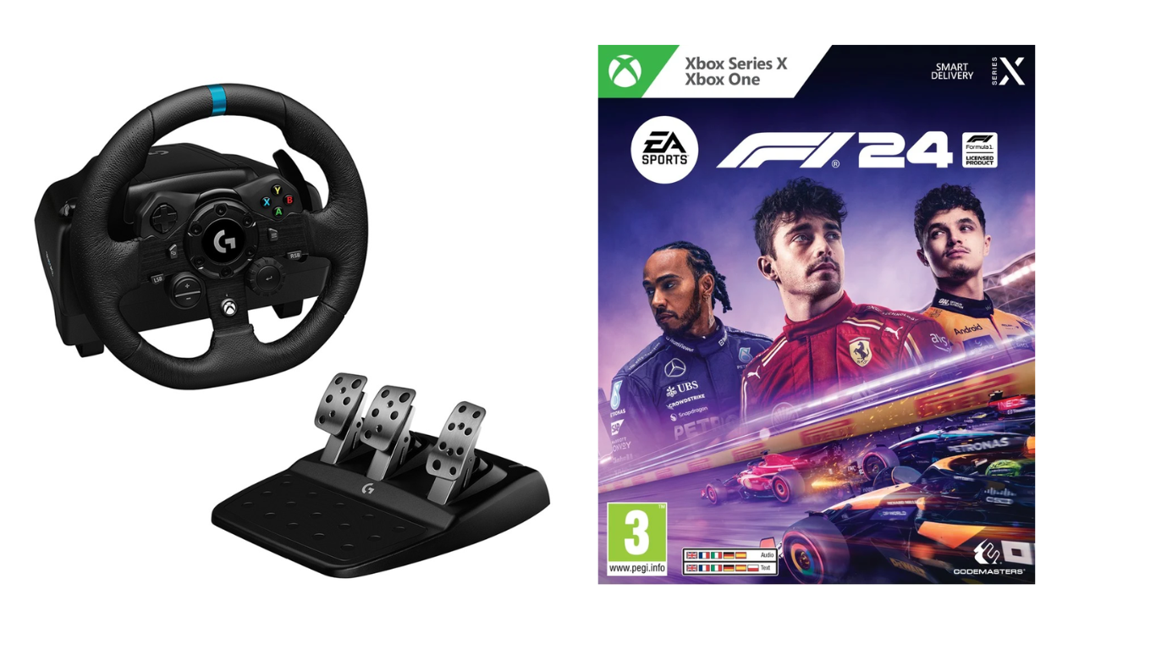 Logitech - G923 Racing Wheel and Pedals for Xbox - Bundle with F1 24 /Xbox Series X