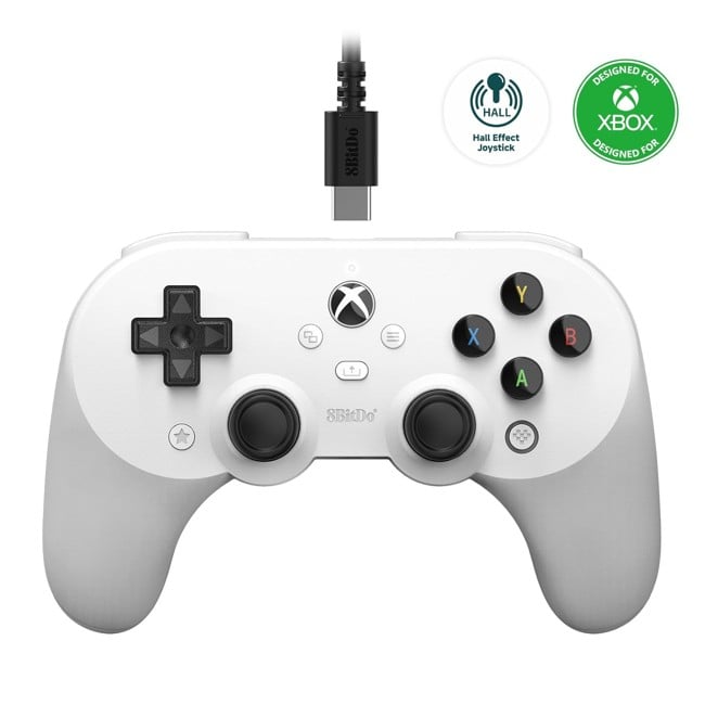 8BitDo Pro 2 Wired Xbox Gamepad White