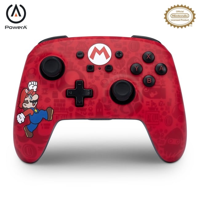 PowerA PowerA Enhanced Wireless Controller for Nintendo Switch -  Here We Go Mario