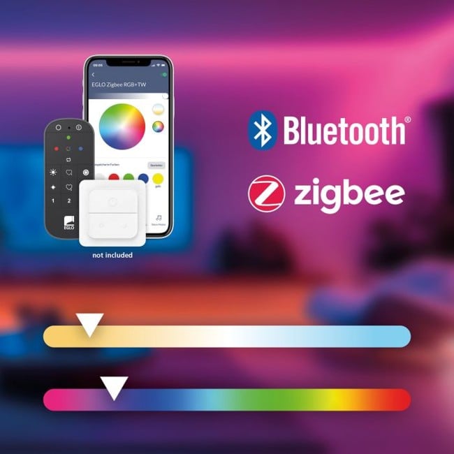 EGLO - Carossa-Z förlängning vit Ø8 - RGB + TW - Zigbee, Bluetooth