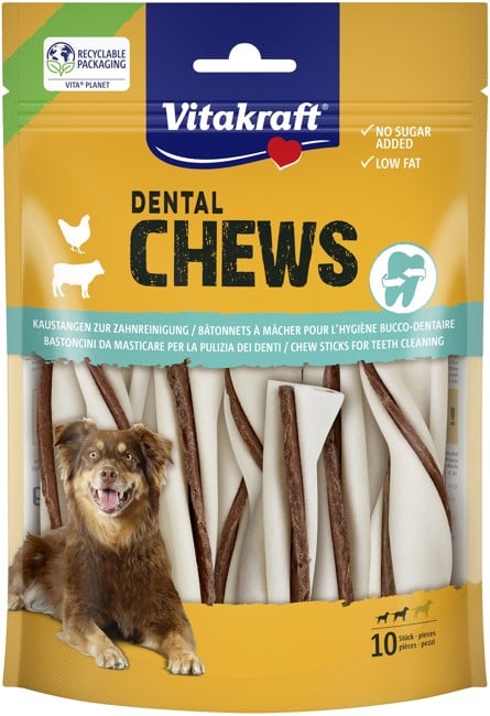 Vitakraft - Dental Chews tyggepinde med kyllingefyld S til hunde 150 g