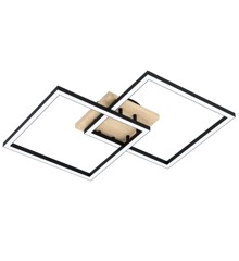 EGLO - Lomaltas-Z ceiling lamp black and oak 49.5x77 - TW - Zigbee, Bluetooth