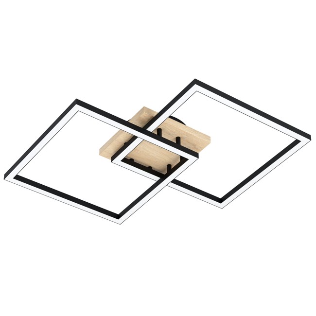 EGLO - Lomaltas-Z ceiling lamp black and oak 49.5x77 - TW - Zigbee, Bluetooth