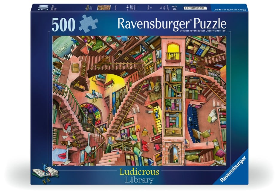 Ravensburger - Puslespil Ludicrous Library 500 brikker