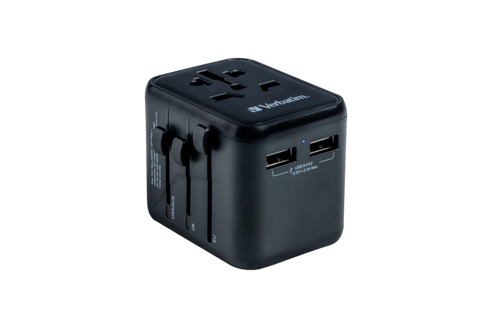 Verbatim - Universal Reiseadapter UTA-01 mit 2xUSB-Ladegerät