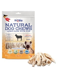 Frigera - Natural Dog Chews Lammeører m. hår 100gr